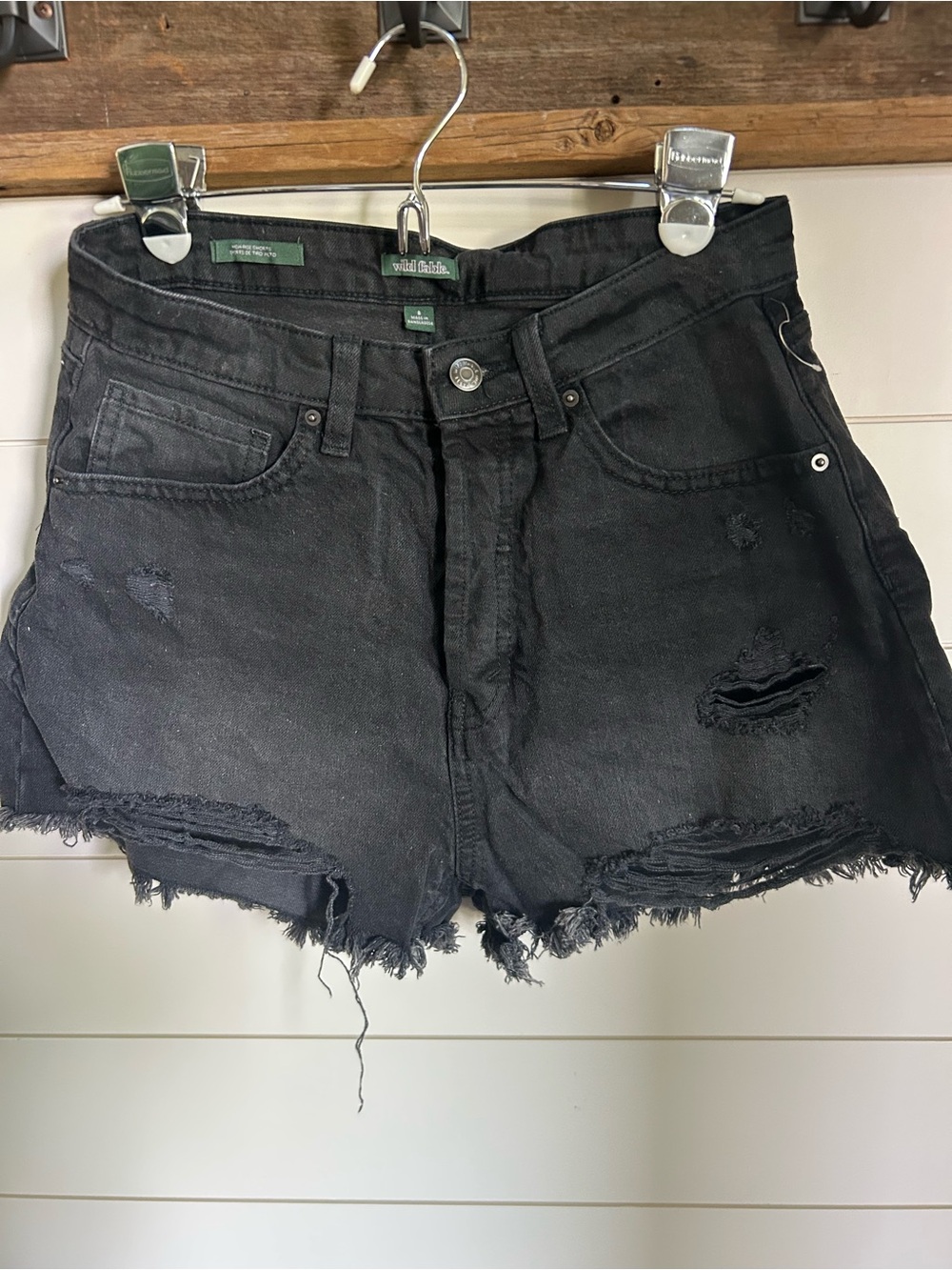 wild fable Black Distressed Cutoff Denim Shorts